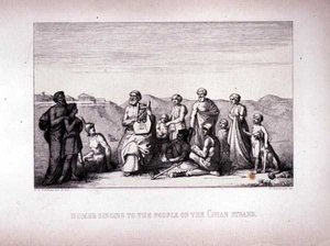 هوميروس الغناء للناس على حبلا Chian ، نقشها B.Blloccini ، 1849