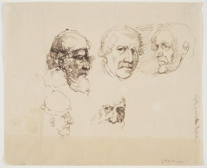 خمسة رؤوس ذكور بواسطة C.F. von Rumohr