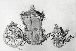 Design for rococo carriage, engraving بواسطة جي بي وبراون جيه وروبوتام