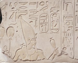 مصر ، الكرنك ، مصلى حتشبسوت الأحمر ، قرابين نبيذ لحتشبسوت