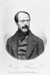 صورة جوزيبي مازيني (1805-1872) ، وطني إيطالي ، وسياسي ، وفيلسوف وصحفي ، نقش