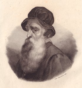 Portrait of Italian sculptor and goldsmith Benvenuto Cellini (1500-1571), copper engraving by Caterina Piotti-Pirola from painting by Giorgio Vasari بواسطة جي بي وبراون جيه وروبوتام