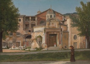 قسم من طريق ساكرا ، روما كنيسة القديسين كوزماس وداميان ، كاليفورنيا. 1814-15. بواسطة كريستوفر فيلهلم إكرسبيرج