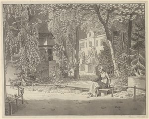 في مقابر ديكارت وكوندي في Jardin Elysée des Petits Augustins ، باريس بواسطة كريستوفر فيلهلم إكرسبيرج