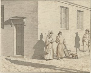 المنظور الخطي المطبق في الرسم - اللوحة السابعة ، 1 - لقاء زاوية شارع بواسطة كريستوفر فيلهلم إكرسبيرج