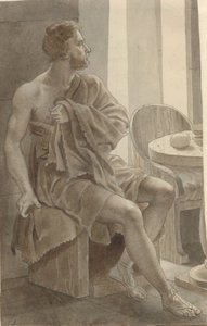 يلتقي Telemachos مع Odysseus متنكرا في زي متسول عند الراعي Eumaios - Odysseus ؛ جزء من التكوين كله. بواسطة كريستوفر فيلهلم إكرسبيرج