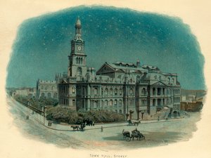 تاون هول ، سيدني ، نيو ساوث ويلز ، أستراليا ، 1896. بواسطة سي ويلكنسون