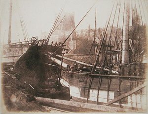 سفن الإبحار في المرفأ ، حوالي عام 1845 (طباعة ورق مملح من كالوتايب سلبي)