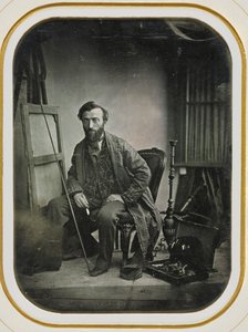 صورة شخصية في استوديو الرسم ، ج. 1843. بواسطة كميل دولارد