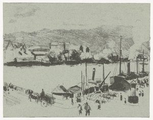منظر لرصيف نهر السين في روان Quai Boieldieu ، على غرار روان بواسطة André Tailliardat (ربما)