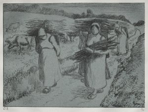 الفلاحون يحملون الشواذ ، ج. 1896. بواسطة كميل يعقوب بيسارو