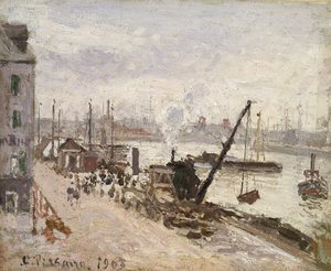 رصيف الميناء في لوهافر ، 1903 (زيت على باتيست) بواسطة كميل يعقوب بيسارو