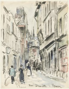 شارع دمياط ، روان ، ج. 1884. بواسطة كميل يعقوب بيسارو