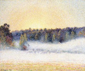 الغروب والضباب في Eragny ، 1891 بواسطة كميل يعقوب بيسارو