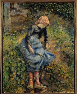 The shepherd says maiden has a wand. Painting by Camille Pissarro (1830-1903) بواسطة كميل يعقوب بيسارو