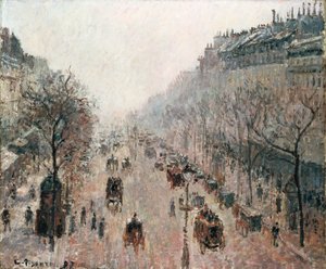 بوليفارد مونمارتر في صباح ضبابي مشمس ، 1897 بواسطة كميل يعقوب بيسارو