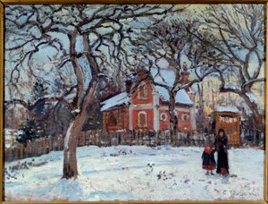 الكستناء و Louveciennes المناظر الطبيعية في الثلج. لوحة كاميل بيسارو (1830-1903) 1872 صن. 0،41 × 0.52 م باريس ، متحف دورسيه بواسطة كميل يعقوب بيسارو