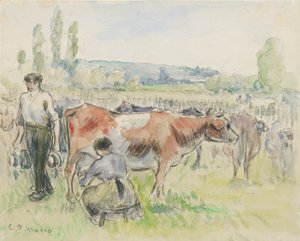 دراسة تركيبية لمشهد حلب في Eragny-sur-Epte ، 1884 بواسطة كميل بيسارو