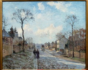 La route de Louveciennes لوحة لكاميل بيسارو (1830-1903) 1872 صن. 0.6x0.73 م باريس ، متحف أورساي بواسطة كميل يعقوب بيسارو