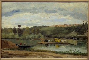 لو باك à لا فارين سانت هيلير (سانت هيلير) لوحة لكاميل بيسارو (1830-1903) 1864 قاتمة 0.27x0.41 م باريس ، متحف أورسيه بواسطة كميل يعقوب بيسارو