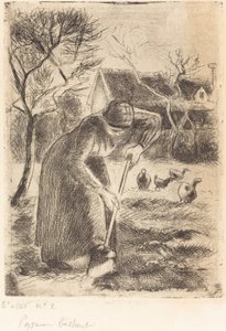 امرأة فلاحية تحفر عمل الفلاحين ، 1890. بواسطة كميل بيسارو