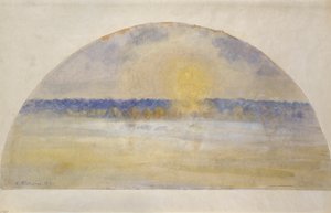 غروب الشمس والضباب ، إيراغني ، 1891 بواسطة كميل بيسارو