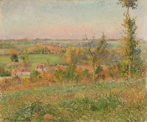 تلال Thierceville التي شوهدت من حارة البلد ، بالقرب من Eragny ؛ ال Coteaux de Thierceville ينظر من القبو ، بالقرب من Eragny ، 1884 بواسطة كميل يعقوب بيسارو