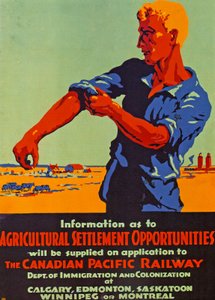 ملصق لتعزيز الهجرة إلى كندا ، 1920 (لون ليثو)