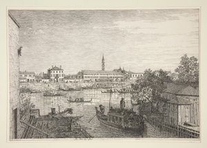 Ale Porte del Dolo (At the Locks of Dolo) ، من سلسلة Vedute (المشاهدات) بواسطة كاناليتو (قناة جيوفاني أنطونيو)