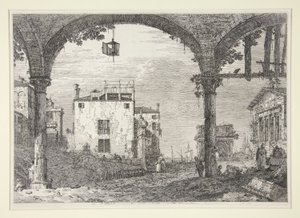Le Portique a la lanterne (The Portico with the Lantern) ، من سلسلة Vedute (المشاهدات) بواسطة كاناليتو (قناة جيوفاني أنطونيو)