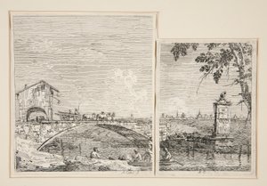 The Wagon Passing over a Bridge ، من سلسلة Vedute (المشاهدات) بواسطة كاناليتو (قناة جيوفاني أنطونيو)