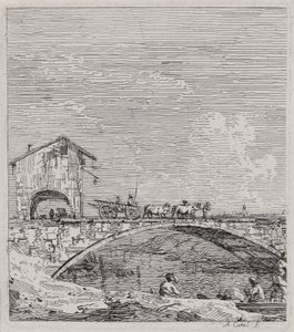 The Wagon Passing over a Bridge ، من سلسلة Vedute (المشاهدات) بواسطة كاناليتو (قناة جيوفاني أنطونيو)