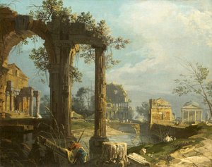 كاناليتو - منظر كابريتشيو مع أطلال 1742-1744 بواسطة كاناليتو