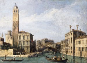 القناة الكبرى مع سان جيرميا ، Palazzo Labia ومدخل Cannaregio ، c.1726-1730 بواسطة قناة جيوفاني أنطونيو (كاناليتو)