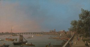 وستمنستر بالقرب من شرفة منزل سومرست بواسطة Canaletto