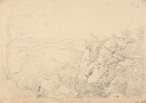 رسم تخطيطي لـ Chudleigh Rocks ، ديفون بواسطة نقيب. توماس هاستينغز