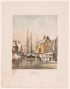 قناة مجمدة في جرونينجن دير أ. (من Hoornsche Diep) (العنوان على الكائن) بواسطة كاريل كريستيان أنطوني آخر