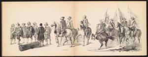 حفلة تنكرية لطلاب ليدن ، ١٨٥٠ (اللوحة 9) Intogt بواسطة فريدريك هندريك في فيلم Hertogenbosch في عام 1629: أداء بالملابس بواسطة H.H. طلاب Leydsche Hoogeschool den XI يونيو من العام 1850 (عنوان السلسلة على الكائن)