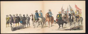حفلة تنكرية لطلاب ليدن ، ١٨٥٠ (اللوحة 9) Intogt بواسطة فريدريك هندريك في فيلم Hertogenbosch في عام 1629: أداء بالملابس بواسطة H.H. طلاب Leydsche Hoogeschool den XI يونيو من العام 1850 (عنوان السلسلة على الكائن) بواسطة كاريل كريستيان أنطوني آخر