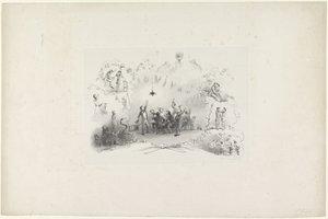 رسم كاريكاتوري من Leiden student almanac ، 1849 آيو فيفات (العنوان على الكائن) بواسطة كاريل كريستيان أنطوني آخر