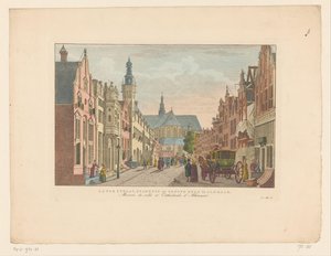 منظر لانجسترات ومبنى البلدية وغروت كيرك في الكمار Langestraat و Town Hall و Groote Kerk في الكمار / Maison de ville et Cathédrale d