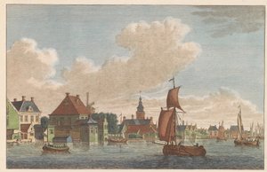 Westzaandam ، حوالي عام 1790 The Binnen-Zaan to the Church in West-Zaandam / Saan Interieur prize du Coté de L