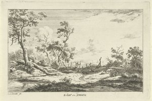 صياد في منظر طبيعي في Eext in Drenthe (العنوان على الكائن) المناظر الطبيعية (A-F) (عنوان السلسلة) بواسطة كاريل لودويجك هانسن