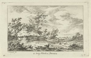 رجل مع أشعل النار في حظيرة مرتفع جدًا في Haale في Drenthe (العنوان على الكائن) المناظر الطبيعية (A-F) (عنوان السلسلة) بواسطة كاريل لودويجك هانسن