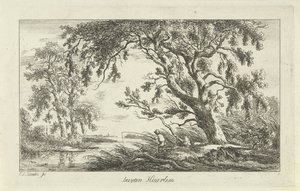 صياد في منظر نهر Buyten Haarlem (العنوان على الكائن) المناظر الطبيعية (a-f) (عنوان المسلسل) بواسطة كاريل لودويجك هانسن