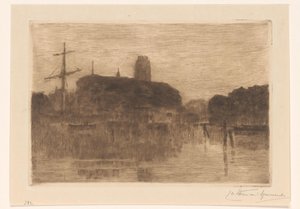 منظر لـ Nieuwe Haven في Dordrecht في الليل