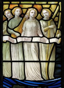 Grappenhall ، St Wilfrids ، Shrigley & Hunt (1873-1982) ، Carl Almquist ، عبادة الحمل ، ملاك الموسيقيين ، 1886