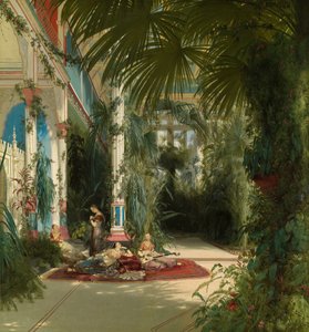 بالألمانية: Das Innere des Palmenhauses auf der Pfaueninsel bei Potsdam The Interior of the Palm House on the Pfaueninsel near Potsdam بواسطة كارل بلشين