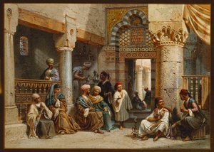 شخصيات عربية في مقهى 1870