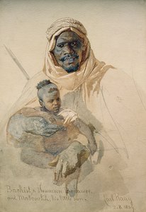 باخستي ، هوزين بدوي ومبزوك ، ابنه الصغير ، 1859 (قلم رصاص ومرحاض على ورق)